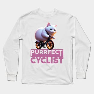 Just a Purrfect Cyclist Cat Long Sleeve T-Shirt